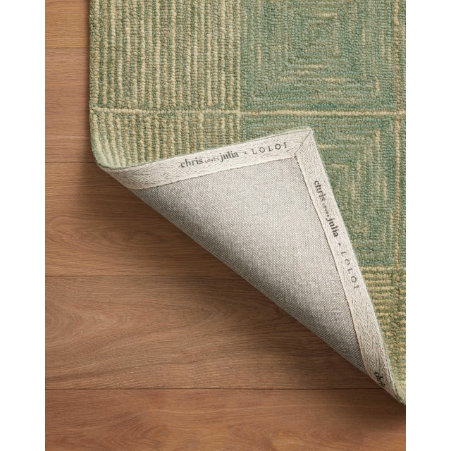 Chris Loves Julia x LoloiFrancis Green / Natural 2'-3" x 3'-9" Accent Rug For Sale In Dallas - Image 6 of 8