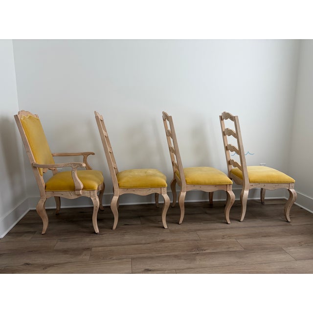 Light Yellow Century Furniture French Country Ladderback Dining Chairs, Set of 8 (2 Arm + 6 Side) For Sale - Image 8 of 15