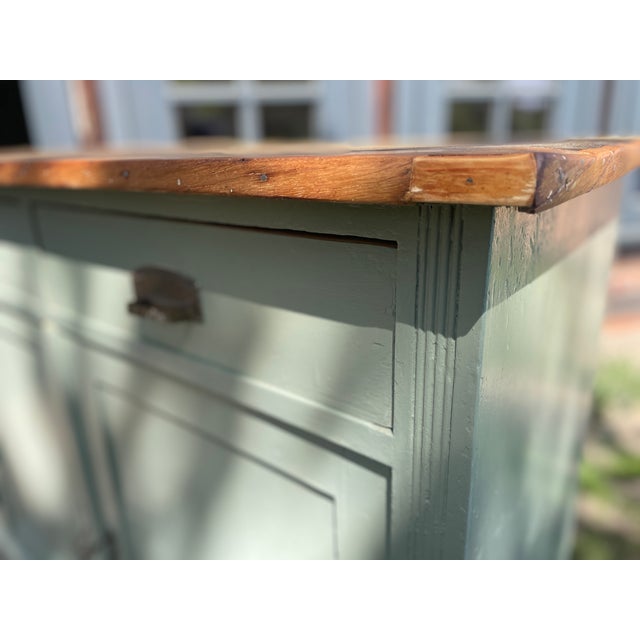 This charming large chest of drawers (half-cabinet) has been repainted by us; the surface has been sanded and oiled. The...