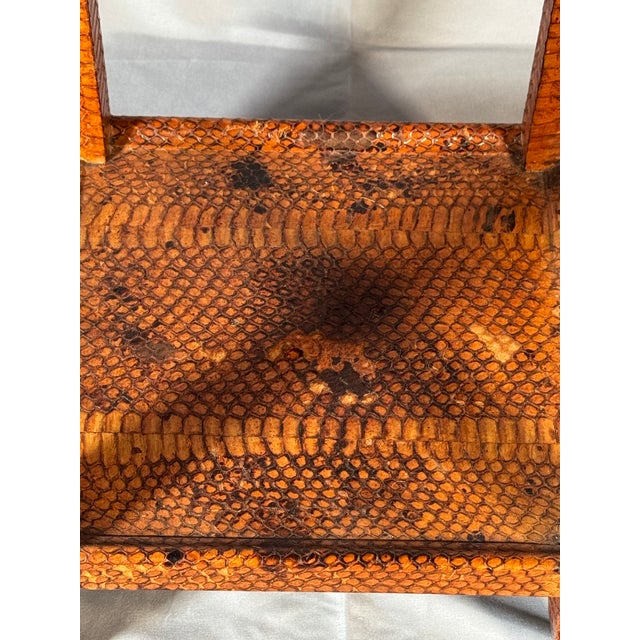 1970s 1970s Snakeskin Two-Tier Side Table, Attributed to Karl Springer For Sale - Image 5 of 10