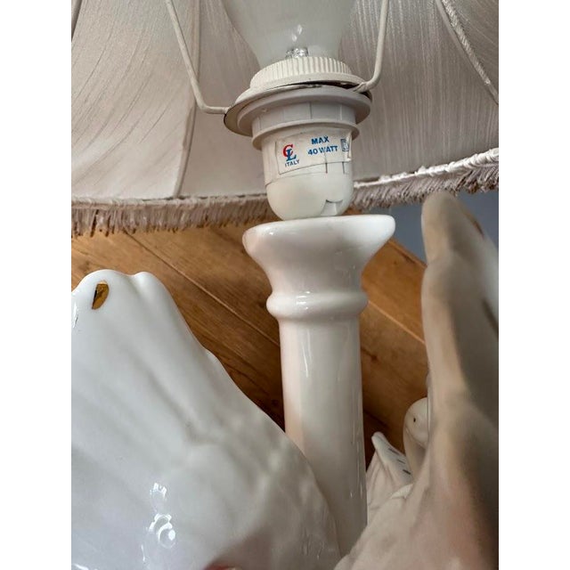 1970s Vintage Porcelain Swan Table Lamp, 1970s For Sale - Image 5 of 6