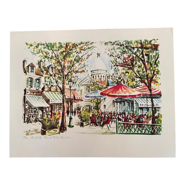 Mid 20th Century Paris Print- Montmartre For Sale
