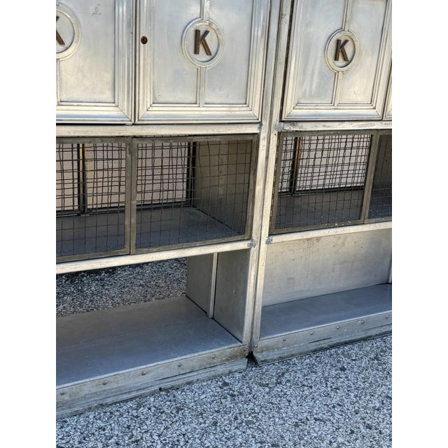 Silver Antique Art Deco Steel Metal Dual Sided Dental Medical Cabinets Bar - A Pair For Sale - Image 8 of 18