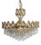 24 Karat Gold-Plated Brass and Crystal Chandelier, 1970s For Sale