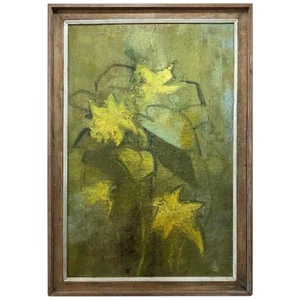 Large 1960s Signed Abstract Signed Still Life Painting