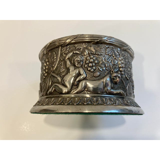 1970s Silver Plate Wine Coaster With Putti & Grapes For Sale In Boston - Image 6 of 8