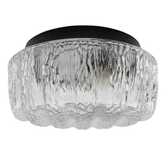 German Round Glass Flush Mount, 1960s For Sale