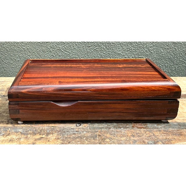 Mid-Century Modern Vintage Italian Men’s Haberdashery Box For Sale - Image 3 of 12