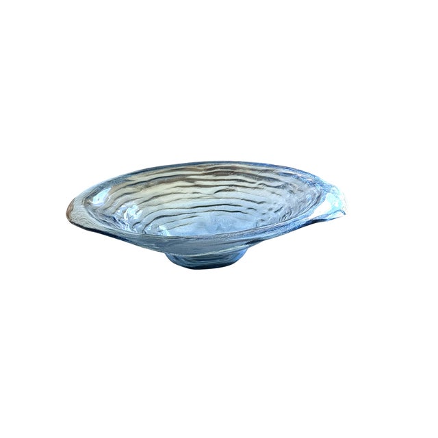 1990s Organic Modern Annieglass Custom Ocean Blue "Pasta Duo" Set For Sale In West Palm - Image 6 of 11