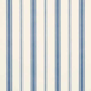 Sample - Schumacher Coco Stripe Wallcovering In Indigo For Sale