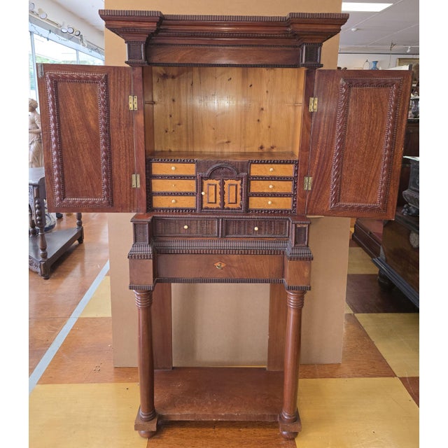 Offered is this rare and lovely cabinet to hold your curiosities. It is a great piece for a seashell collection, silver,...