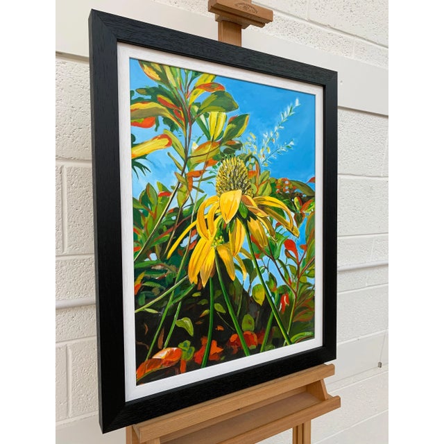 Contemporary Colourful Original Painting of English Country Garden Flowers by British Artist For Sale - Image 3 of 9