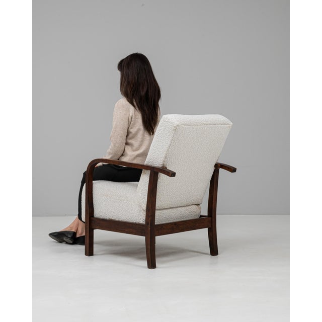 Wood 20th Century Czech Reclining Upholstered Armchair For Sale - Image 7 of 18