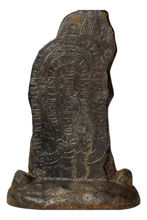 Antique Runestone Desk Ornament in Cast Iron, 1894