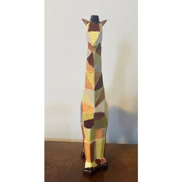 Mid Century Modern Pottery Figure of a Giraffe with Cubist Design For Sale - Image 4 of 13