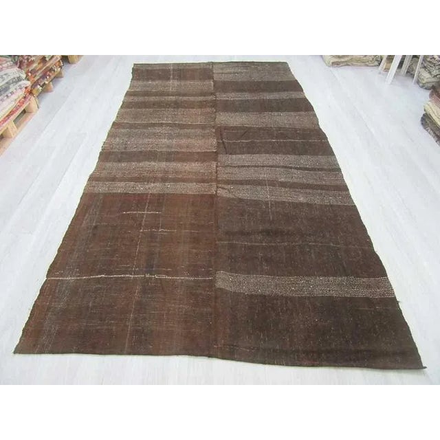 Handwoven unique kilim rug from Afyon region of Turkey. Approximately 50-60 years old. In very good condition.