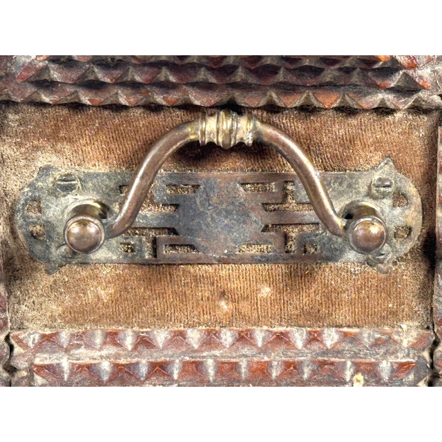 Antique Folk Tramp Art Box For Sale - Image 13 of 17