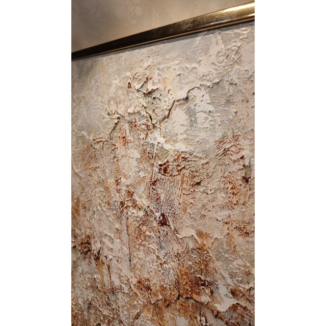 Mid 20th Century Mid-Century Modern Sara Coveney "Winter Woods" Impasto Landscape Painting For Sale - Image 11 of 13