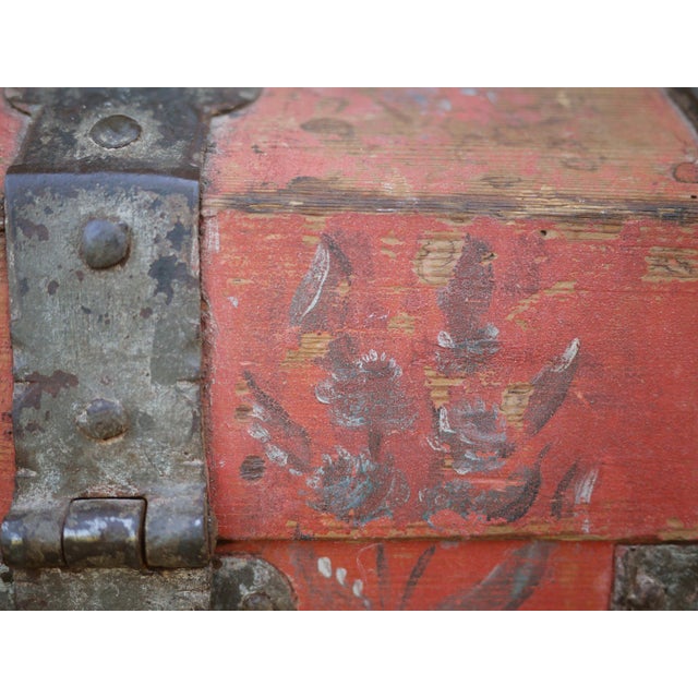 Antique Painted Chest, 1704 For Sale - Image 9 of 18