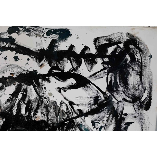 Abstract Vintage Abstract Painting on Canvas For Sale - Image 3 of 6