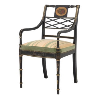Regency Style Gilt and Ebonized Side Chair For Sale