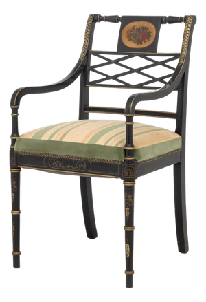 Regency Style Gilt and Ebonized Side Chair