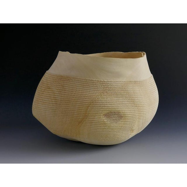 Wood Ovalie Vase in Fig Tree Wood by Yann Marot For Sale - Image 7 of 10