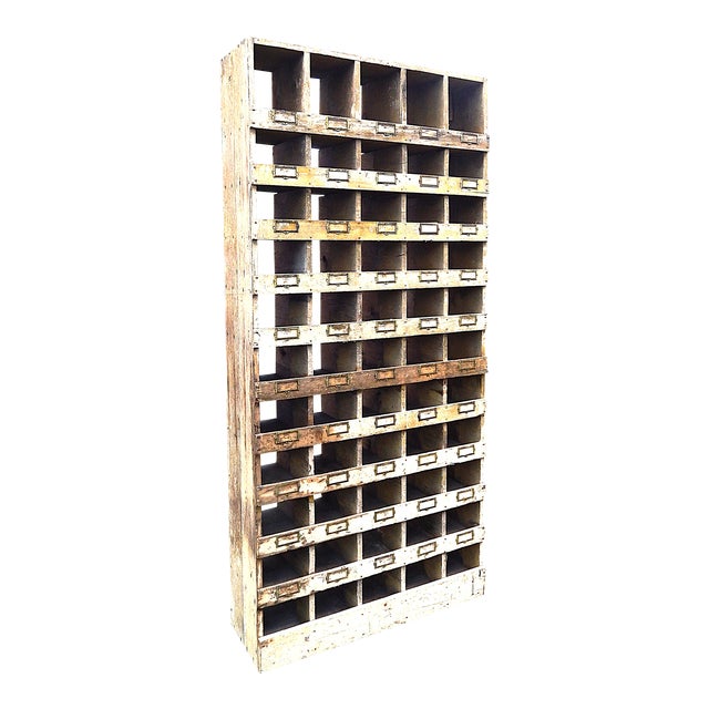 1920's Sorting Storage Wall Cabinet For Sale