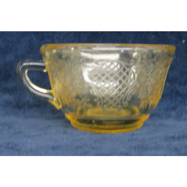 Federal Glass Normandie Amber Tea Coffee Cup For Sale - Image 12 of 12