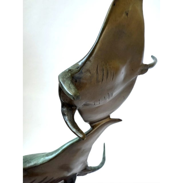 Mid 20th Century Mantas in Flight - Bronze Sculpture For Sale - Image 5 of 7