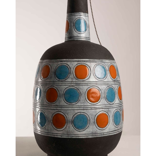 Mid-Century Modern European Polychrome Ceramic Table Lamp, 1960s For Sale - Image 3 of 11