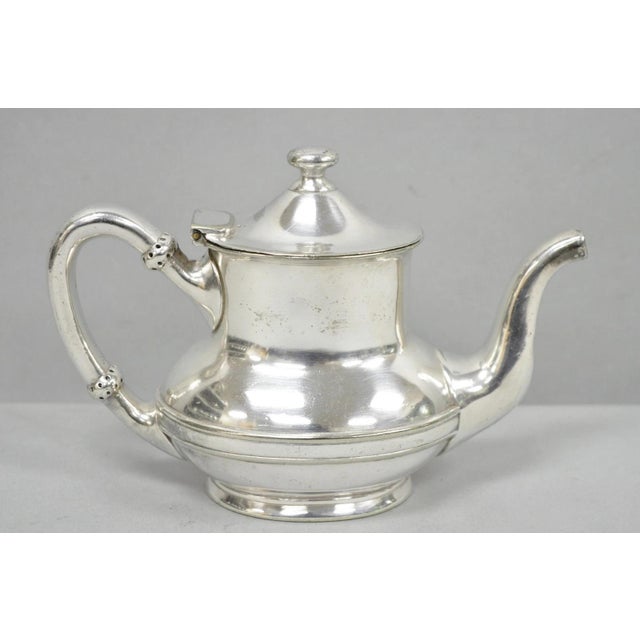 Antique Pennsylvania Railroad PRR Reed & Barton Small Silver Plated Teapot For Sale - Image 13 of 16