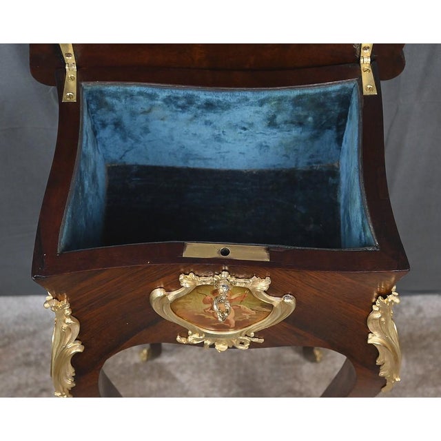 Small Louis XV Style Marquetry Worktable, Late 19th Century For Sale - Image 18 of 18