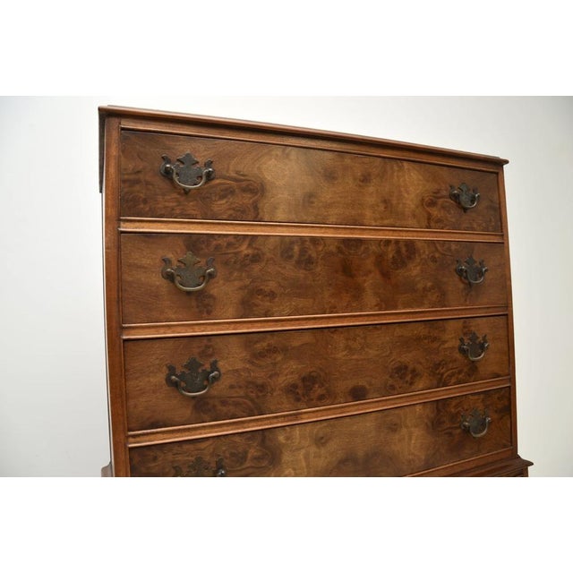 Brown Burr Walnut Chest on Chest of Drawers, 1930s For Sale - Image 8 of 12