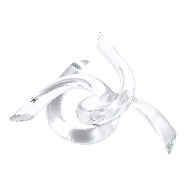 Mid-Century Organic Interlocking Sculpture in Hand-Blown Murano Glass by Seguso For Sale