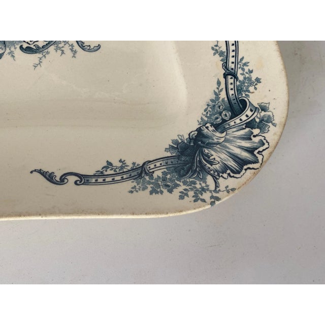Metal Faience Dish with Flowers Decor by Terre De Fer, France, 19th Century For Sale - Image 7 of 11