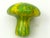 Glass Murano Style Art Glass Mushroom Toadstool Paperweight Green and Yellow 1980s For Sale - Image 7 of 12