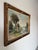 A charming vintage oil on canvas painting by P. Veen, depicting a tranquil European countryside with rustic cottages...