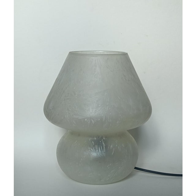 Frosted Murano Glass Mushroom Table Lamp, 1960s, in Very Good conditions. Designed 1960 to 1969 Up to 250V (Europe/UK...