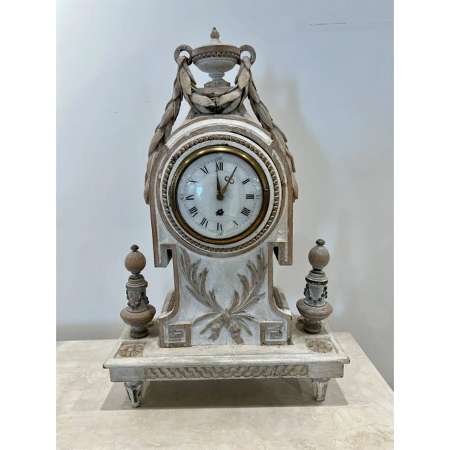 19th Century Wood Mantle Clock For Sale In New Orleans - Image 6 of 10
