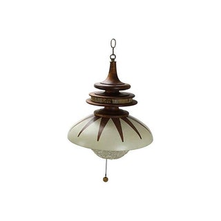 Mid-Century Modern Wood Pendant Light For Sale