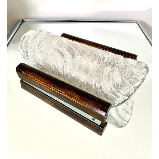 Barovier & Toso Murano Glass Sconces with Wood Frame, Italy 1950 - A Pair For Sale - Image 12 of 13