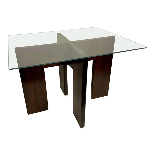 Adrian Pearsall Walnut and Glass Side Table For Sale