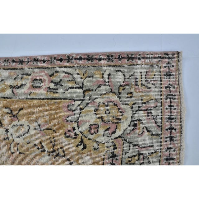 1950s 1950s Oushak Floral Handknotted Rug For Sale - Image 5 of 10