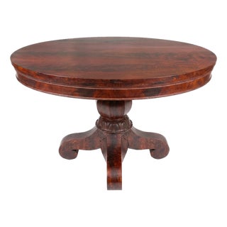1800s Empire Period Tavern-Size Table With Carved Details For Sale