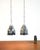 Glazed stoneware pendant lamps decorated with perforated polychrome floral motifs. Made by Tilgmans Keramik, Scandinavia,...