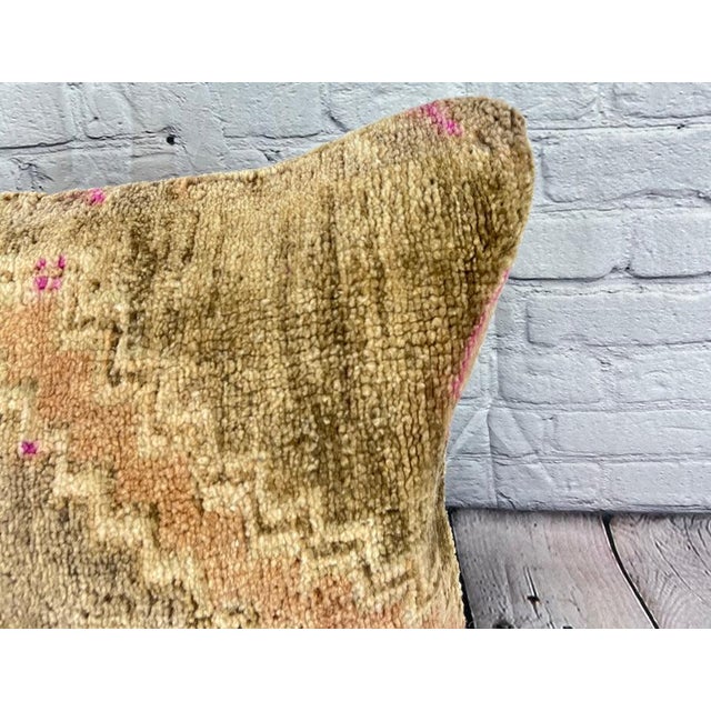 Turkish 20 x 20 Rug Pillow Aegean Breeze Turkish Pillow Cushion Cover For Sale - Image 3 of 4