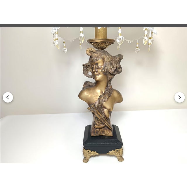 Art Nouveau Sculptural Bronze Table Lamp by Emmanuel Villanis, France, 19th Century For Sale - Image 11 of 15