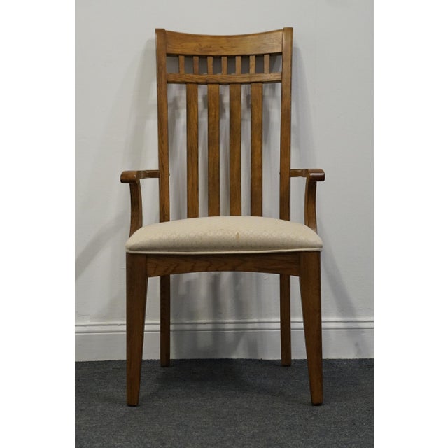 Sumter Cabinet Quarter Sawn Oak Mission Style Arts & Crafts Dining Arm Chair For Sale - Image 4 of 9
