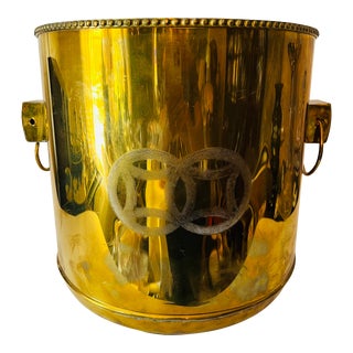 Vintage Chinioetie Large Brass Planter For Sale